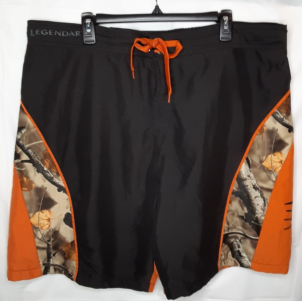 Men's Legendary Camo and Blaze Orange Swim Shorts